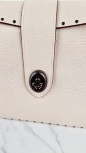 Coach 1941 Page 27 With Border Rivets in Chalk White Pebble Leather - Coach 31929