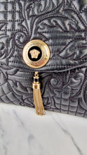 Load image into Gallery viewer, Versace Vanitas Altea Baroque Quilted Leather Black Handbag with Medusa Tassel 
