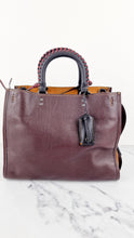 Load image into Gallery viewer, Coach 1941 Rogue 31 in Oxblood Brown Pebbled Leather with Whipstitch Handles &amp; Light Saddle Suede Sides Colorblock Satchel Handbag - Coach 58116
