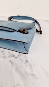 Coach 1941 Swagger Crossbody Chambray Blue Suede & Smooth Leather - Clutch Shoulder Bag Coach 25833