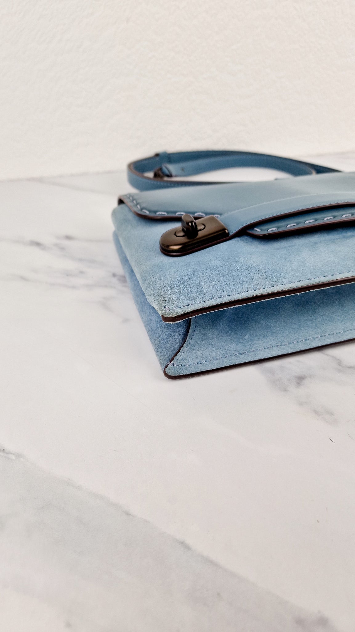 Coach 1941 Swagger Crossbody in Chambray Blue Suede & Smooth Leather - –  Essex Fashion House