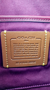 Coach Joni Crossbody in Signature Jacquard & Burgundy Leather with Pyramid Rivets Bag - Coach 48205