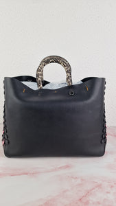 Coach 1941 Rogue Tote Bag With Links in Black & Pink With Snakeskin Handles