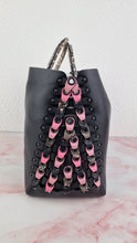 Load image into Gallery viewer, Coach 1941 Rogue Tote Bag With Links in Black &amp; Pink With Snakeskin Handles

