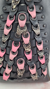 Coach 1941 Rogue Tote Bag With Links in Black & Pink With Snakeskin Handles