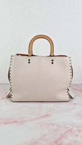 Coach 1941 Rogue 31 in Chalk White Pebble Leather with Border Rivets & Brass Hardware - Coach 30457
