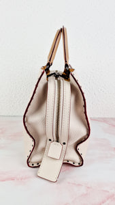 Coach 1941 Rogue 31 in Chalk White Pebble Leather with Border Rivets & Brass Hardware - Coach 30457