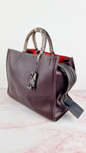 Load image into Gallery viewer, Coach 1941 Rogue 36 MTO in Oxblood &amp; Black with Genuine Snakeskin Handles - Shoulder Bag Handbag - Coach 86747
