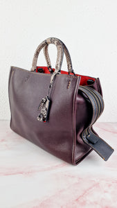 Coach 1941 Rogue 36 MTO in Oxblood & Black with Genuine Snakeskin Handles - Shoulder Bag Handbag - Coach 86747