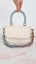 Load image into Gallery viewer, Coach 1941 Rogue Tophandle in Chalk Smooth Leather With Pastel Leather Chain Link Strap Handbag - Coach CA087
