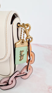 Coach 1941 Rogue Tophandle in Chalk Smooth Leather With Pastel Leather Chain Link Strap Handbag - Coach CA087