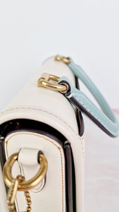 Coach 1941 Rogue Tophandle in Chalk Smooth Leather With Pastel Leather Chain Link Strap Handbag - Coach CA087