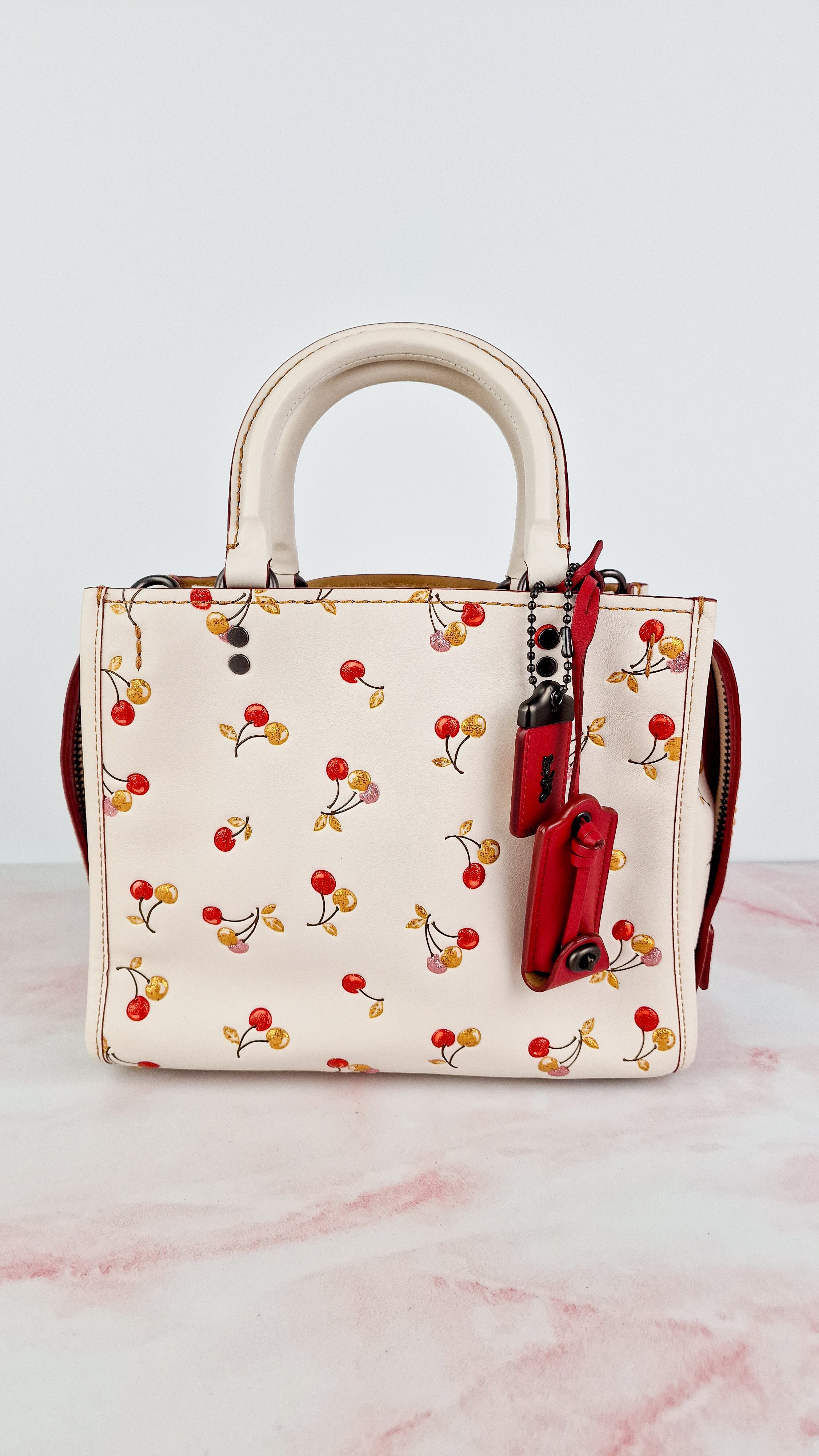 cherry39 COACH 1941 Courier Carryall Satchel Snakeskin Trim APPLE RED NWT