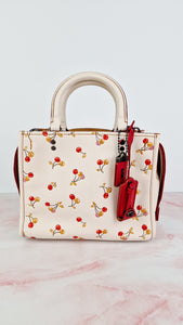 Coach 1941 Rogue 25 in Chalk White with Cherries Cherry Bag - Shoulder Bag Handbag in Smooth Leather - Coach 21636