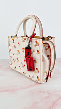 Load image into Gallery viewer, Coach 1941 Rogue 25 in Chalk White with Cherries Cherry Bag - Shoulder Bag Handbag in Smooth Leather - Coach 21636
