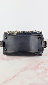 Coach 1941 Badlands Satchel Varsity Patch Bag 1 of 1 Customized Black Smooth Leather - Coach 56587