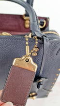 Load image into Gallery viewer, Coach 1941 Rogue 25 in Midnight Navy Blue with Border Rivets and Tea Rose Studs Shoulder Bag Handbag in Pebble Leather - Coach 30456
