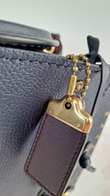 Load image into Gallery viewer, Coach 1941 Rogue 25 in Midnight Navy Blue with Border Rivets and Tea Rose Studs Shoulder Bag Handbag in Pebble Leather - Coach 30456
