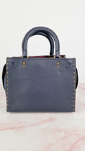 Load image into Gallery viewer, Coach 1941 Rogue 25 in Midnight Navy Blue with Border Rivets and Tea Rose Studs Shoulder Bag Handbag in Pebble Leather - Coach 30456
