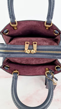 Load image into Gallery viewer, Coach 1941 Rogue 25 in Midnight Navy Blue with Border Rivets and Tea Rose Studs Shoulder Bag Handbag in Pebble Leather - Coach 30456
