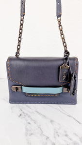 Coach 1941 Swagger Crossbody in Dark Blue Colorblock Smooth Leather Coach 25833