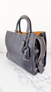Coach 1941 Rogue 31 Bag in Black Pebble Leather Honey Suede Coach 38124