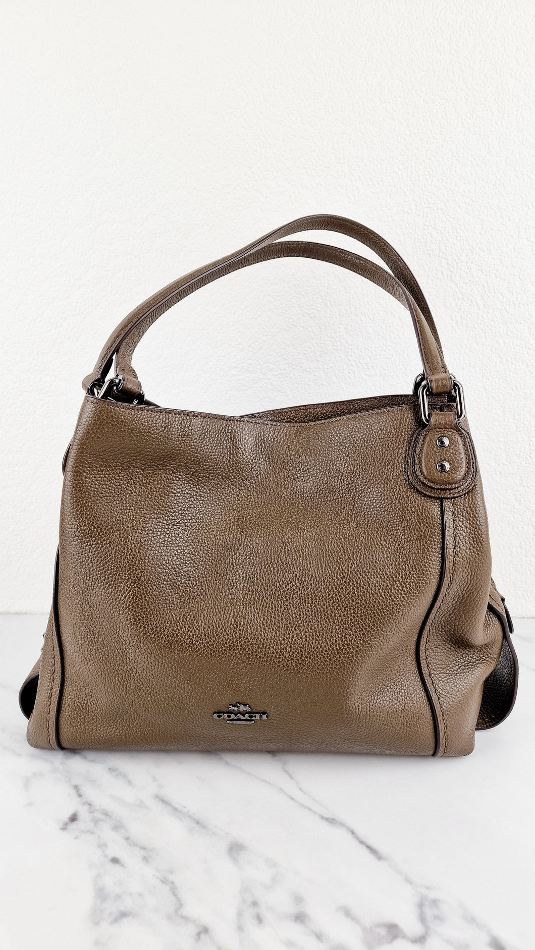 Coach Edie 31 Shoulder Bag in Brown Pebble Leather - Handbag Coach 57125