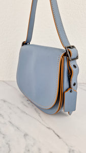 Coach 1941 Saddle 23 Bag in Cornflower Blue Smooth Leather - 75th Anniversary Limited Edition - Coach 37875