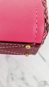 Coach 1941 Troupe Tote 16 in Confetti Pink with Weaving Upwoven sides Smooth Leather - Crossbody Mini Bag Handbag - Coach 619