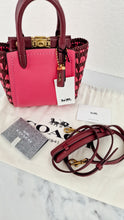 Load image into Gallery viewer, Coach 1941 Troupe Tote 16 in Confetti Pink with Weaving Upwoven sides Smooth Leather - Crossbody Mini Bag Handbag - Coach 619
