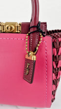 Load image into Gallery viewer, Coach 1941 Troupe Tote 16 in Confetti Pink with Weaving Upwoven sides Smooth Leather - Crossbody Mini Bag Handbag - Coach 619
