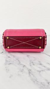 Coach 1941 Troupe Tote 16 in Confetti Pink with Weaving Upwoven sides Smooth Leather - Crossbody Mini Bag Handbag - Coach 619