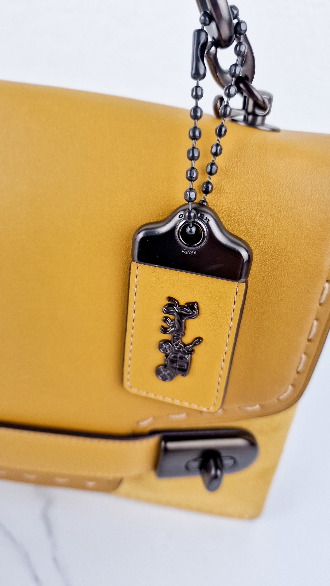 Coach 1941 Double Swagger Flax Yellow Handbag C Chain Strap Leather Ba –  Essex Fashion House