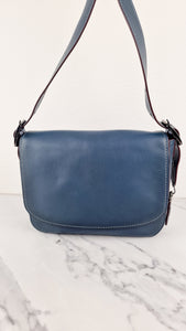 Coach 1941 Saddle 33 Large Dark Denim Blue Bag - Smooth Leather Crossbody Bag - Coach 11108
