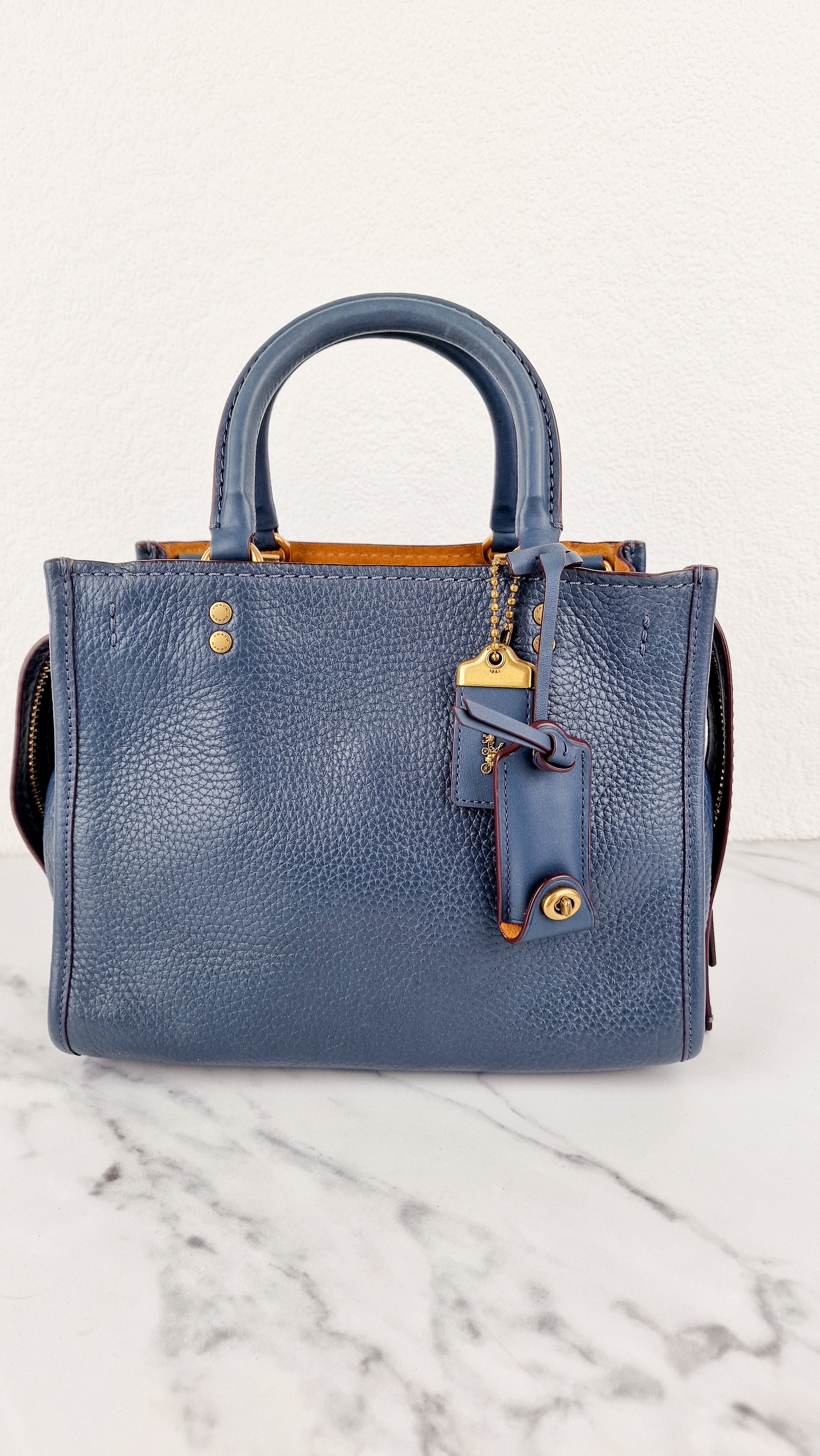 Coach 1941 Rogue 25 in Dark Denim Blue Shoulder Bag Handbag Navy Pebbl –  Essex Fashion House