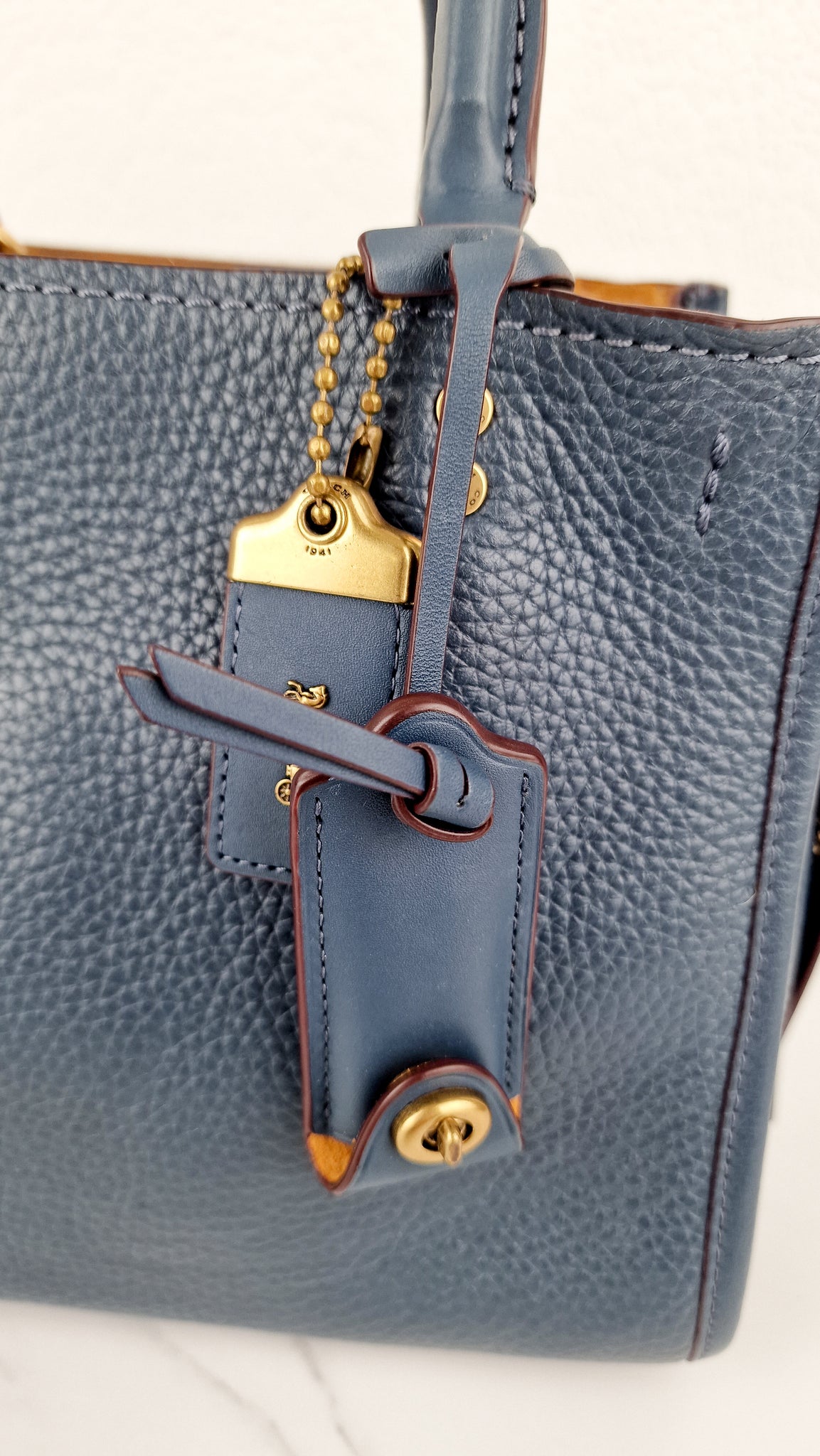 Coach 1941 Rogue 25 in Dark Denim Blue Shoulder Bag Handbag Navy Pebbl –  Essex Fashion House