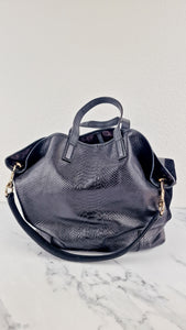 Coach Hadley XL Tote in Black Python Embossed Leather & Suede - Coach F30963