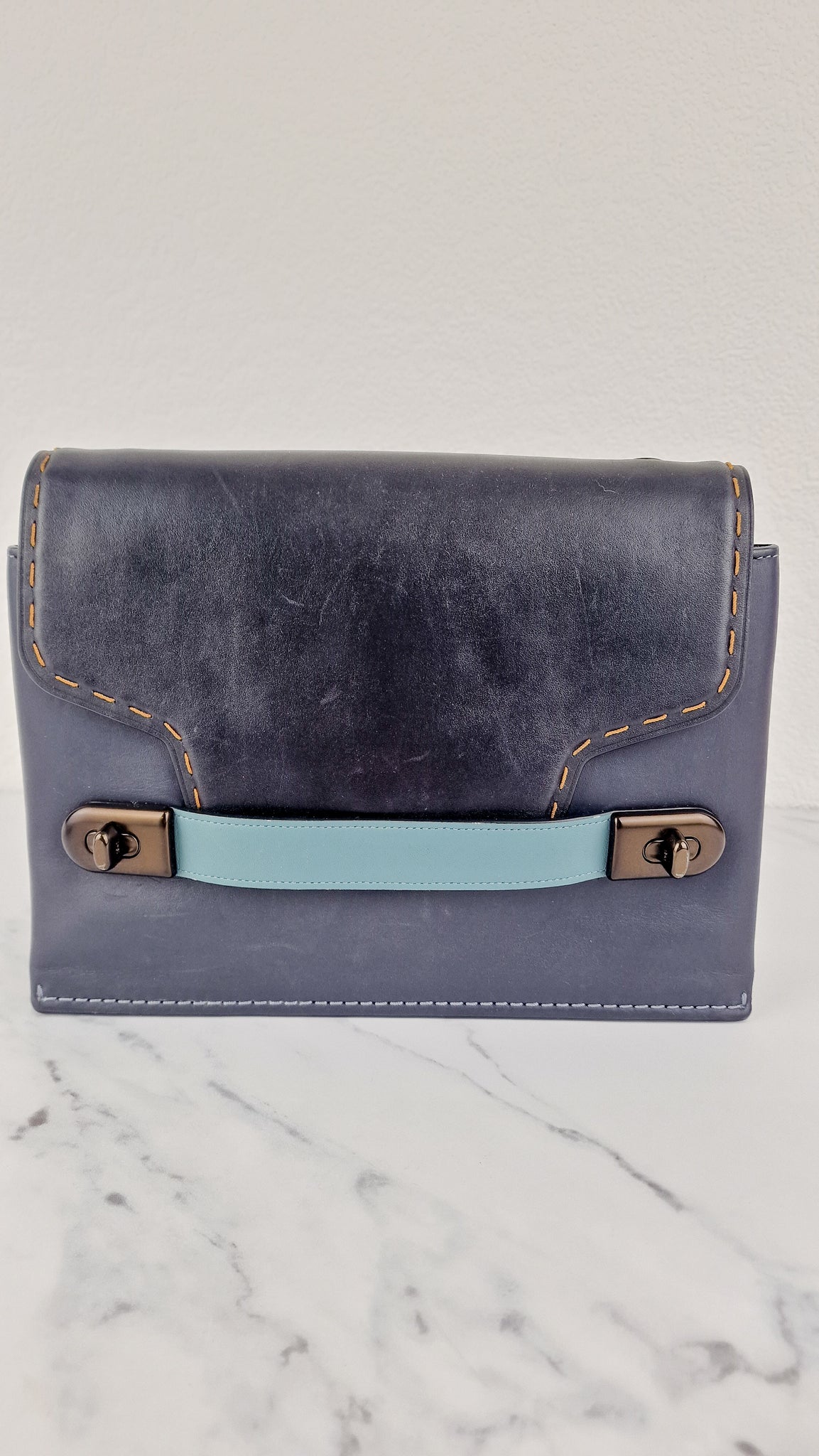 Coach 1941 Swagger Crossbody in Dark Blue Colorblock Smooth