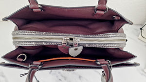 Coach Mason Carryall in Oxblood Smooth Leather with Snakeskin C Turnlock - Coach 38717