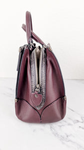 Coach Mason Carryall in Oxblood Smooth Leather with Snakeskin C Turnlock - Coach 38717