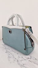 Load image into Gallery viewer, Coach Mason Carryall in Sage Pale Blue Green Smooth Leather with Snakeskin C Turnlock - Coach 38717 - Handbag
