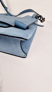 Coach 1941 Swagger Crossbody in Chambray Blue Suede & Smooth Leather - Clutch Shoulder Bag- Coach 25833