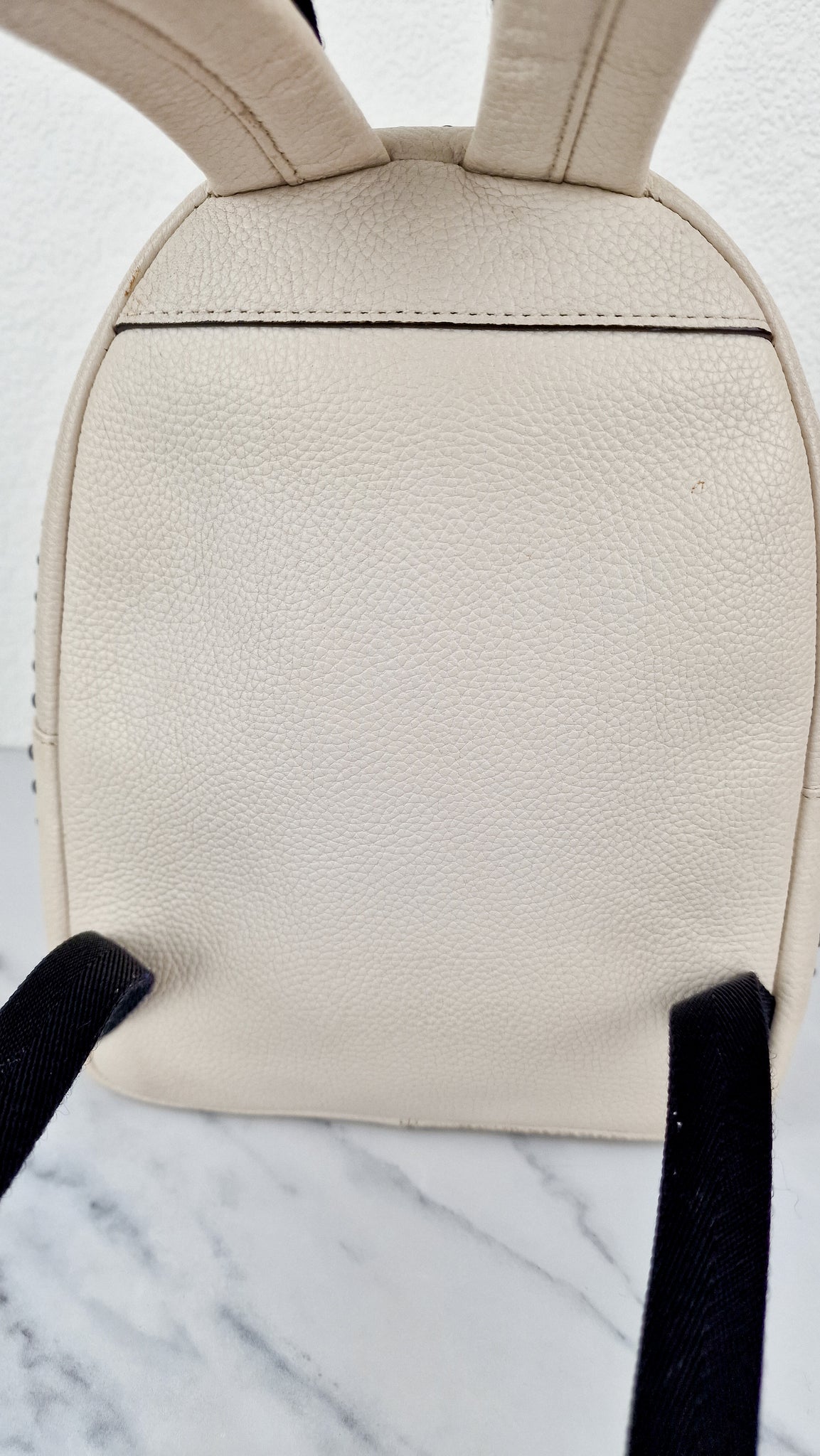 coach campus backpack with rivets Coach Mini Campus Backpack in Chalk White Pebble Leather with Bandana – Essex Fashion House