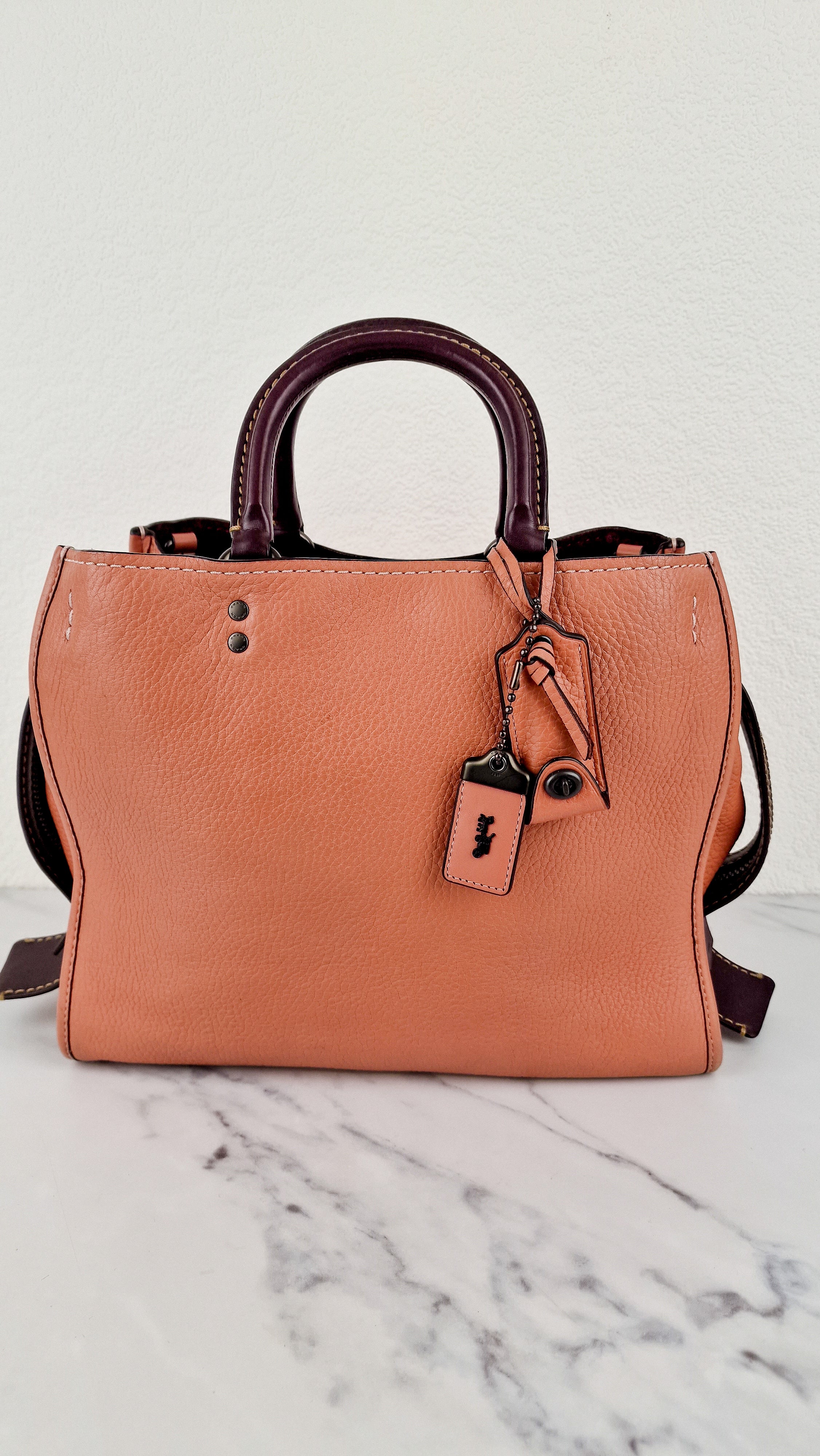 Coach 1941 Rogue 31 in Melon with Burgundy Colorblock Detail and