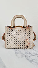 Load image into Gallery viewer, Coach 1941 Rogue 25 in Chalk White With Pyramid Prairie Rivets Pebble Leather Satchel - Coach 54551
