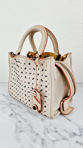 Coach 1941 Rogue 25 in Chalk White With Pyramid Prairie Rivets Pebble Leather Satchel - Coach 54551