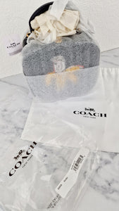 Coach x Jean-Michel Basquiat Square Bag with Banana artwork - Smooth Black Leather Crossbody Bag Handbag - Coach 6898