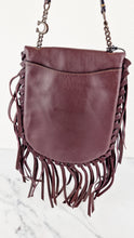 Load image into Gallery viewer, Coach 1941 Fringe Saddle Bag Pyramid Rivets in Oxblood Smooth Leather &amp; Ram Charm - Coach 48617
