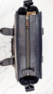 Coach Swagger 27 in Genuine Snakeskin Colorblock Black & White Chalk Leather Handbag - Coach 57113