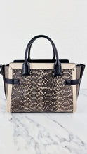 Load image into Gallery viewer, Coach Swagger 27 in Genuine Snakeskin Colorblock Black &amp; White Chalk Leather Handbag - Coach 57113
